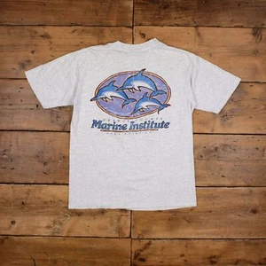 Vintage Single Stitch T Shirt Graphic Medium 90s USA Made All Sport Dolphine - Picture 1 of 8