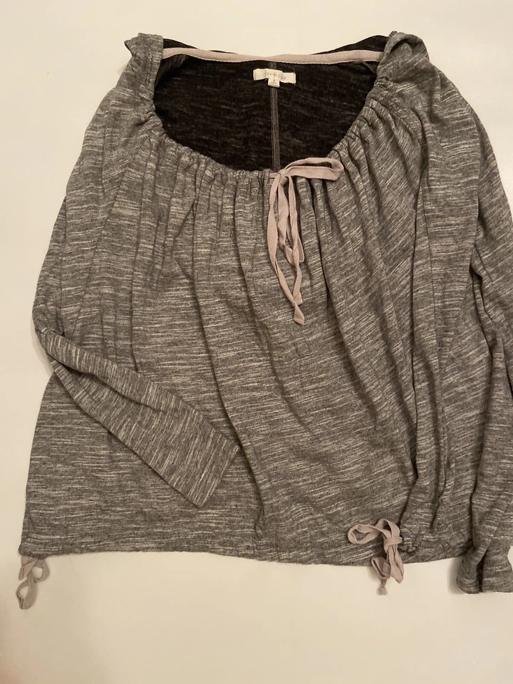 Anthropologie连帽衫纯好灰色超可爱柔软小号 — 第 1/3 张图片