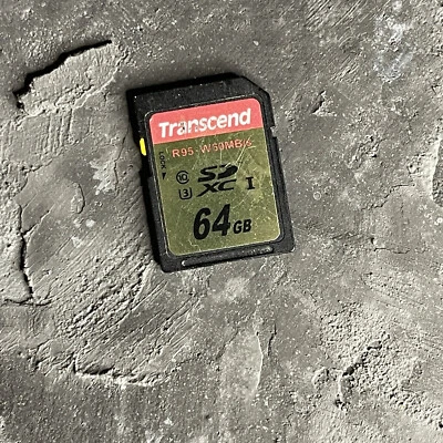 Transcend 64 GB High Speed 10 UHS-3 Flash Memory Card 95/60 MB/s (TS64GSDU3), Go - Image 1 of 4