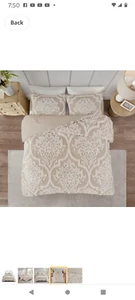 Madison Park Tufted Chenille Comforter Set/King/Ivory & Taupe/#3 Pcs. - Picture 1 of 5
