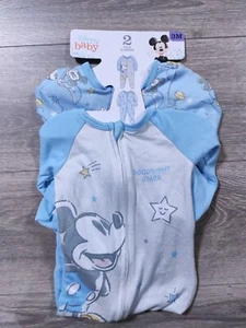 Mickey Mouse Pajamas 3 Months Girls Boys Disney Baby Full Zip PJ SNUG-FIT Gift - Picture 1 of 5