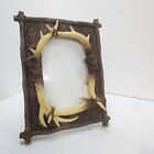 Western Picture Frame Antlers 3-D Resin Easel Style 7 1/4'x 9 1/2' Glass