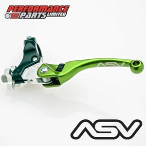 ASV F4 Green Long Clutch Lever with Standard Perch for Kawasaki KX100 2000 - Picture 1 of 6