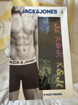 JACK & JONES Size S 3 PACK OF TRUNKS (BOXER BRIEFS) Designs May Very - Image 1 of 4