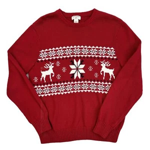 Dockers Crew Neck Holiday Christmas Pullover Unisex Small Reindeer Ugly Sweater  - Picture 1 of 9