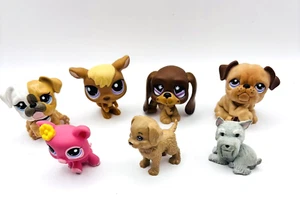 Lot Of 7 Hasbro Littlest Pet Shop Puppy Dog 2” Vinyl Action Figures E1-664 - Picture 1 of 16