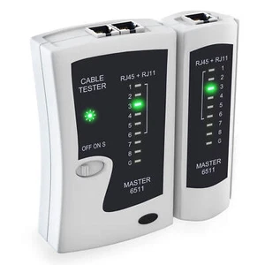 Netzwerk Kabel LAN Internet Ethernet Network Cable Tester Prüfgerät LED RJ45 /11 - Bild 1 von 6