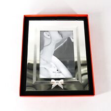 Kate Spade Grace Avenue 5x7" Picture Frame Silverplate w Sculpted Bow NEW