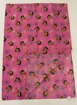 Sábana plana Nickelodeon Dora la Exploradora rosa Nick Jr 2008 43x58 pulgadas Foto 1 de 4