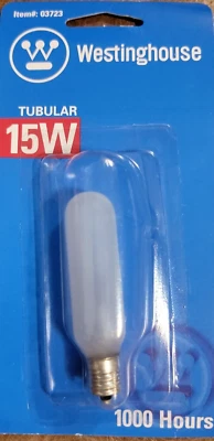 03723 Westinghouse Tubular 15W 1000 Hours - Image 1 of 2