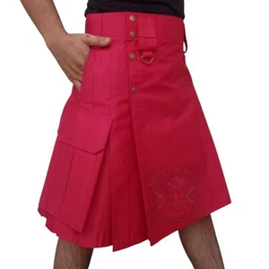 Kilt táctico escocés rojo de servicio tamaño personalizado nuevo falda escocesa cosida a la venta - Imagen 1 de 8