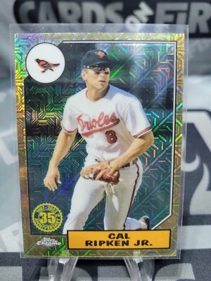 2022 Series 1 1987 Topps Chrome Silver Pack Mojo Cal Ripken Jr #T87C-86 HOF - Image 1 of 2