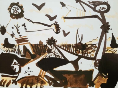 Pablo Picasso“无标题”板25英寸原版平版画1960年代 — 第 1/3 张图片