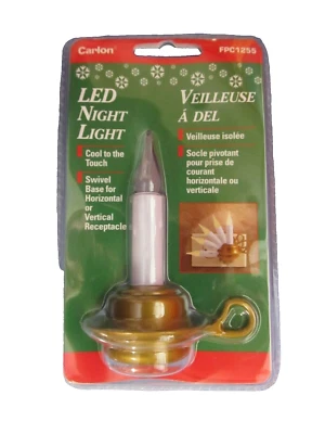 Carlon Christmas LED Candle Night Light Swivel Base  #FPC1255   NEW - Image 1 of 3