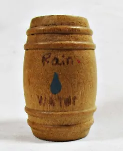 Vintage Miniature Handmade Country Folk Art Rain Barrel 1-1/2" Figure - Picture 1 of 3