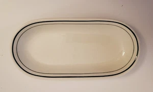 Vintage Syracuse China Oval 7 1/2" Tray Relish Celery Dish ~ Green stripe - Picture 1 of 6