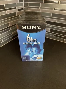 Sony Blank VHS Tapes (8) T-120VL 6HR Premium Grade Brand New Sealed - Picture 1 of 4