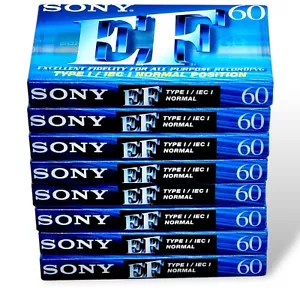 Lot Of 8 SONY  EF  60    TYPE I   BLANK CASSETTE TAPE (1) SEALED - Picture 1 of 5