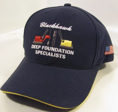 Sombrero Blackhawk Base Profunda Azul Especialistas Grúa Logo Gorra Geneseo IL Foto 1 de 4