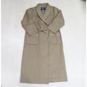 M11 Burberrys Logo Wool/Cashmere Waist Belted Long Gown Coat Nova Check M Beige - Picture 1 of 3