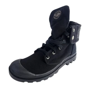 🚨 PALLADIUM Baggy 92353060 Hiking Canva Boots Black Size 3.5 Youth = 5 Women - Picture 1 of 12