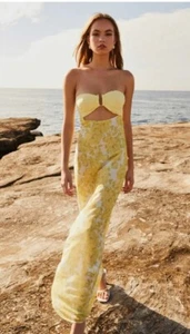 Peppermayo Tropicana Maxi Dress Daffodil Yellow Sz AU12/US8 BNWT Sexy Classic - Picture 1 of 11