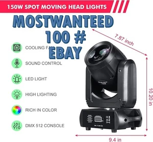 DJ Lights Stage Multi Color Lighting with Beam, 150W LED Moving Head Light - Picture 1 of 8