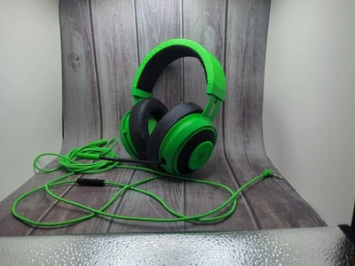 Auriculares para juegos Razer Kraken verde conexión jack de 3,5 mm micrófono incorporado buen audio Foto 1 de 2