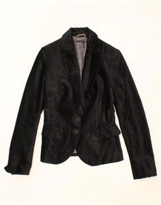 SISLEY Womens 2 Button Blazer Jacket IT 38 XS Black Cotton BT05 - Picture 1 of 3