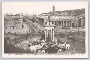RPPC Barcelona Spanien Plaza de España um 1940 - Bild 1 von 2