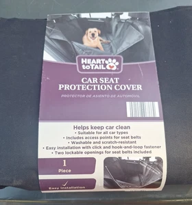Heart to Tail Pet Car Seat Protection Cover 59"Wx51"L Covers back seat Black NEW - Picture 1 of 5