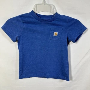 Carhartt 2T Blue Short Sleeve Pocket Tee Workwear T-Shirt Dadcore Patch Detroit - Picture 1 of 8