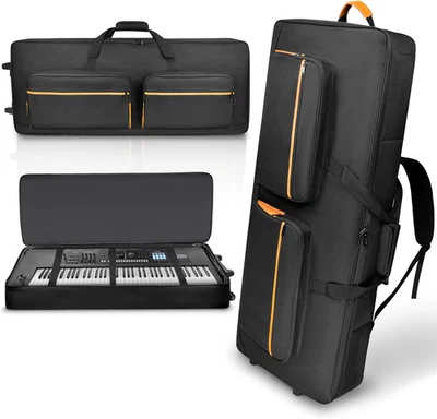 73/76 Key Keyboard Case with Wheels & Adjustable Shoulder Straps– Padded Rolling - Image 1 of 4