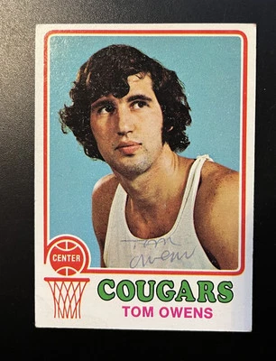 TOM OWENS Signed/Auto 1973-74 TOPPS RC/Rookie Carolina Cougars/Blazers 300% Guar - Image 1 of 2