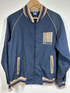 Vintage Champion Jacket Mens Medium Blue Hewlett Packard HP Logo Striped 80s USA - Picture 1 of 10