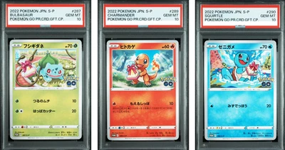 【Sequential】 PSA 10 Bulbasaur Charmander Squirtle Pokemon Go Promo 287 289 290 - Image 1 of 2
