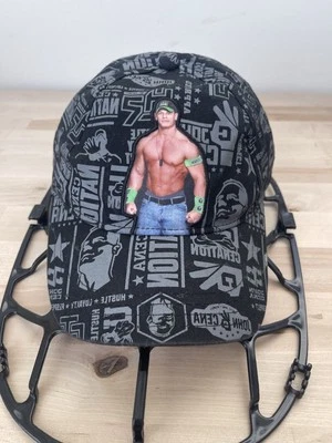 Cappello snapback WWE John Cena berretto WWF HTF logo wrestling nero grigio - Immagine 1 di 4
