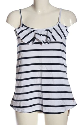 CROSS JEANS Spaghettiträger Top Damen Top Gr. DE 38 weiß-blau Casual-Look - Bild 1 von 4