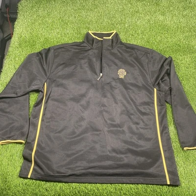 Jaqueta masculina The Captains Golf Course Cape Cod 2xl Izod 1/4 zíper preta - Imagem 1 de 4