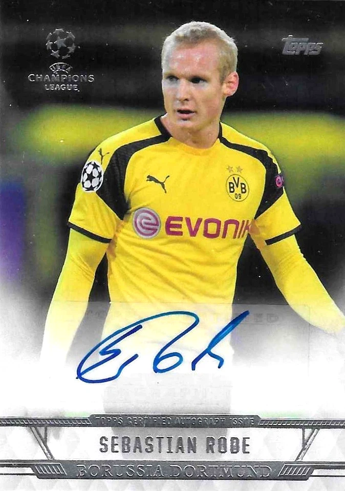 2016-17 Topps UEFA Champions League Showcase 1x Sebastian Rode BVB Dortmund Auto - Image 1 of 4
