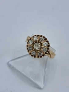 E76# schöner Jugendstil Diamant Ring 585 Rot Gold Gr. 59 ca. 0,55 ct - Bild 1 von 7