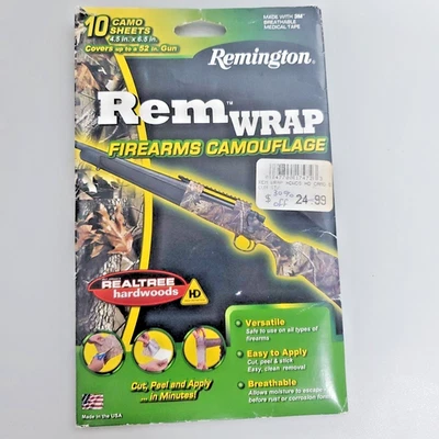 Remington Rem Wrap Real Tree Hardwoods Firearms Camouflage 10 Sheets Model 17472 - Image 1 of 2