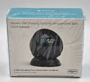 Mission Charging Ports Stand For Amazon Echo Spot. 3USB Charging Ports USB-C & A - Picture 1 of 6