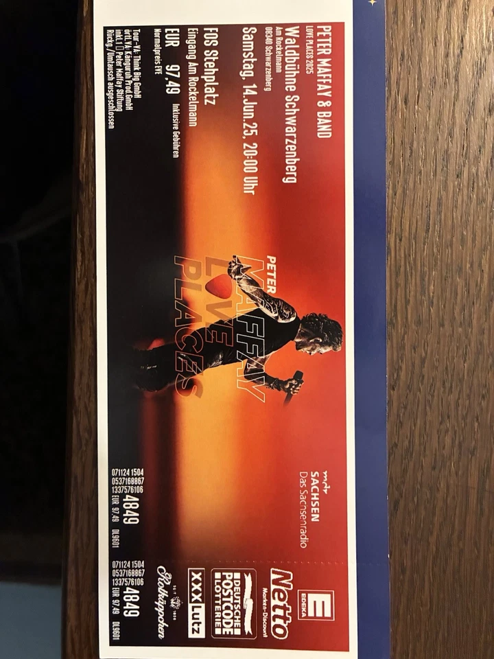 PETER MAFFAY TICKETS | SCHWARZENBERG 14.06.25 | FRONT OF STAGE | EINTRITTSKARTEN - Bild 1 von 1