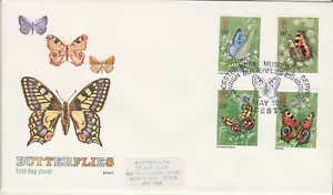 GB Stamps First Day Cover British Butterflies, peacock, skipper PHILART SHS 1981 - Picture 1 of 1
