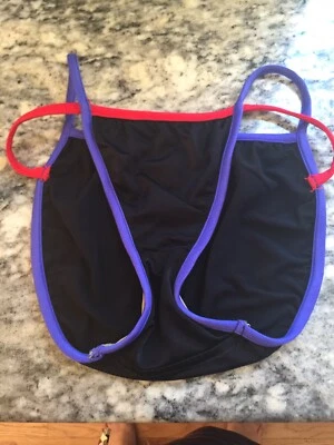 Parte inferior de bikini vintage de cuerda negra púrpura y roja - niña talla 10 Foto 1 de 4