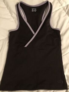 Old Navy Athletic Fitness Wear Brown w/ Purple Trim Top Sz XS