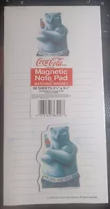1996 COCA COLA POLAR BEARS MAGNETIC NOTE PAD WITH POLAR BEAR MAGNET NEW 03998 - Picture 1 of 6