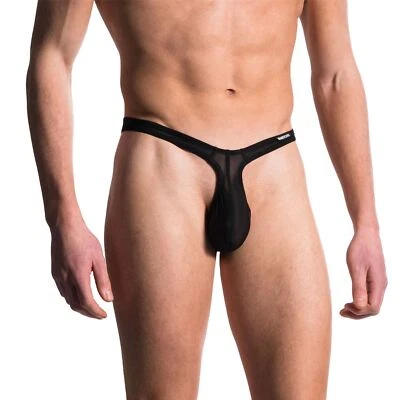 Manstore NOS M101 Minimum Coverage Men's String Thong Black White Underwear - Image 1 of 2