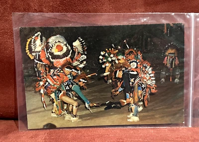 Postal de indios nativos americanos - Baile de fiesta de perros sioux Foto 1 de 2